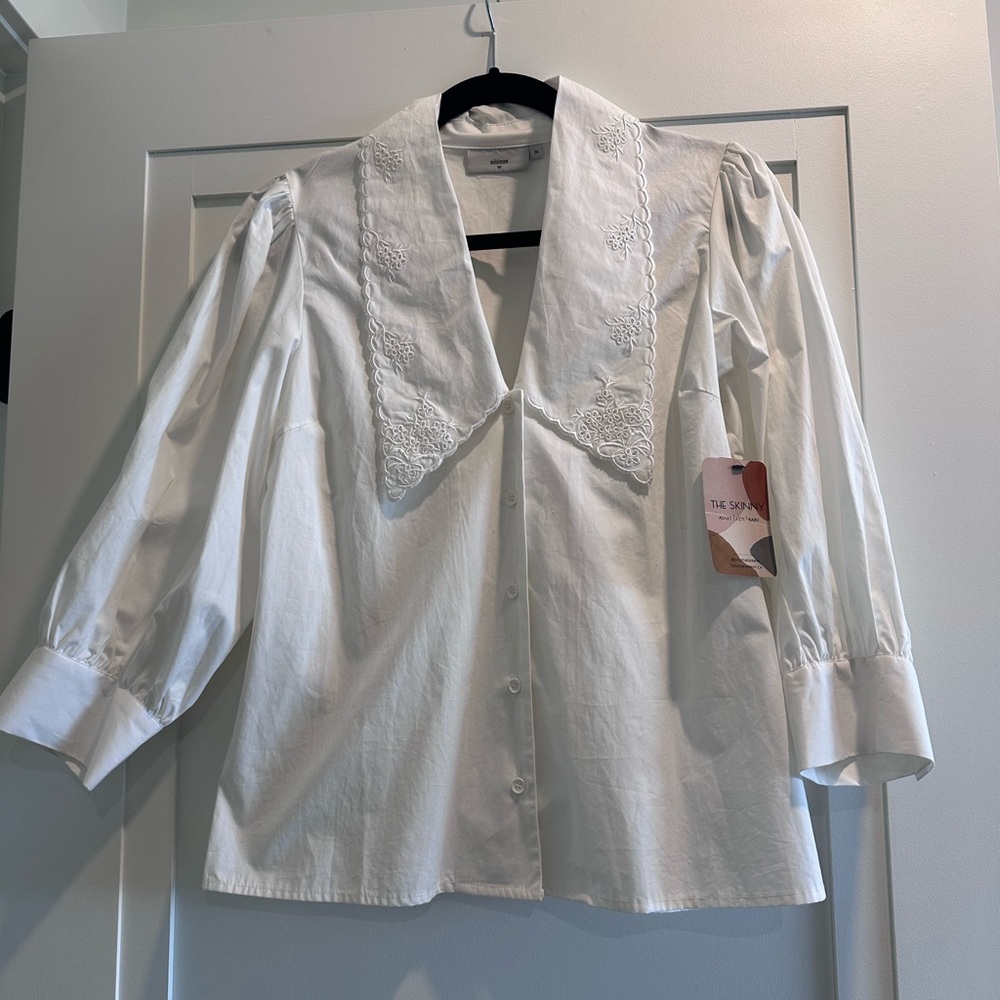 Minimum White Collared Blouse